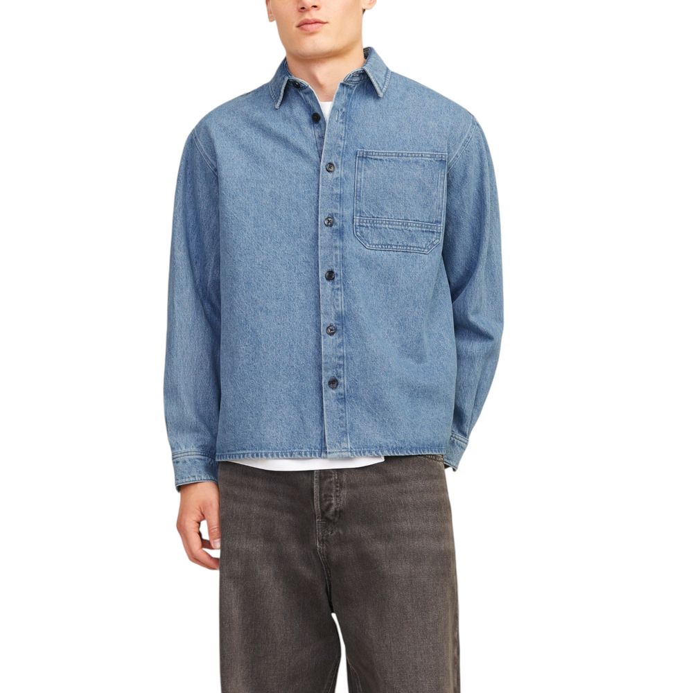 Jack Jones Hellblaues Denim-Hemd