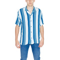 Jack Jones Kurzarmhemd aus blauer Viskose