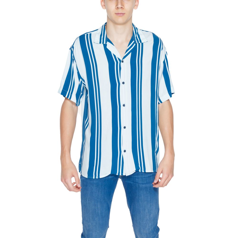 Jack Jones Kurzarmhemd aus blauer Viskose