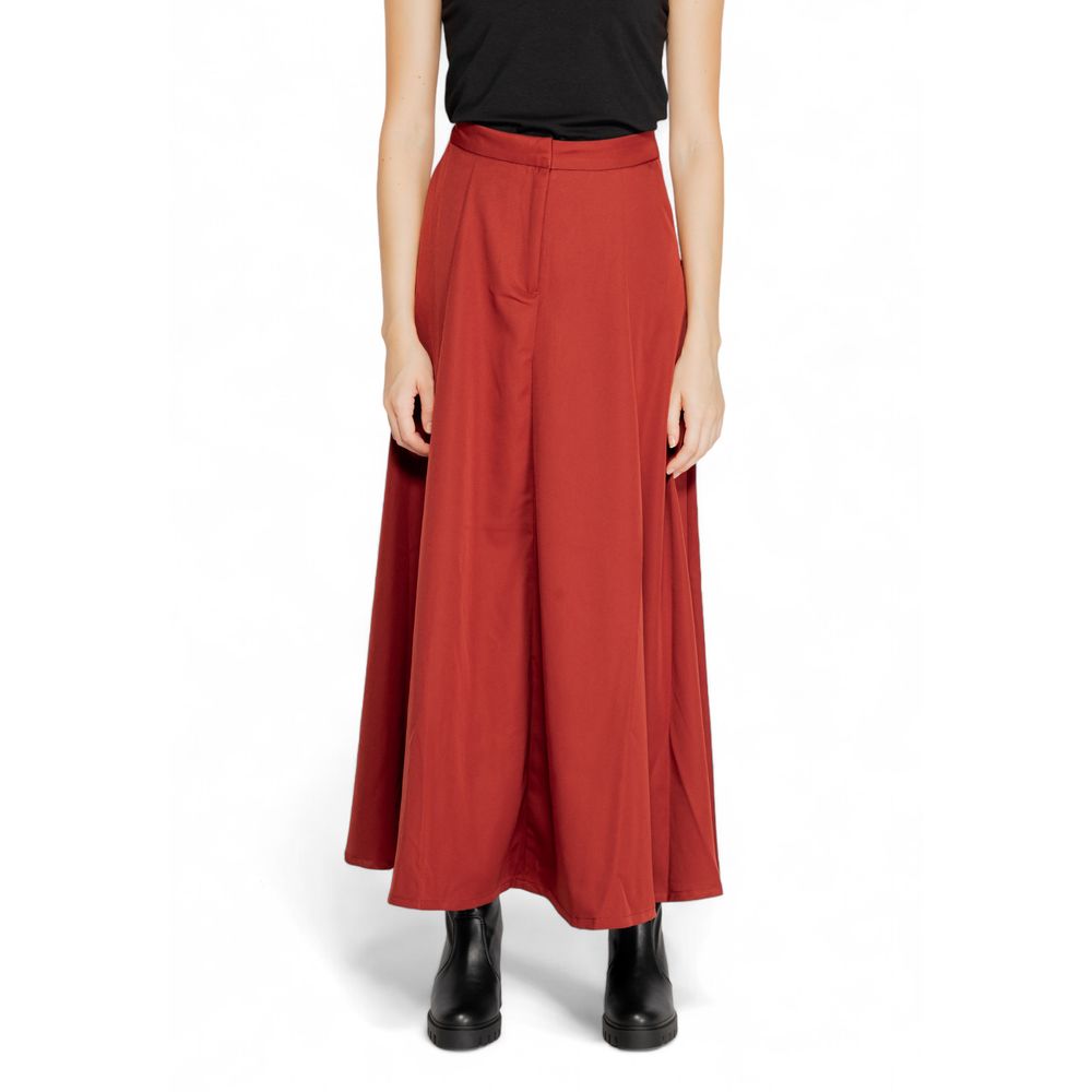 Vero Moda Langer Rock aus rotem Polyester
