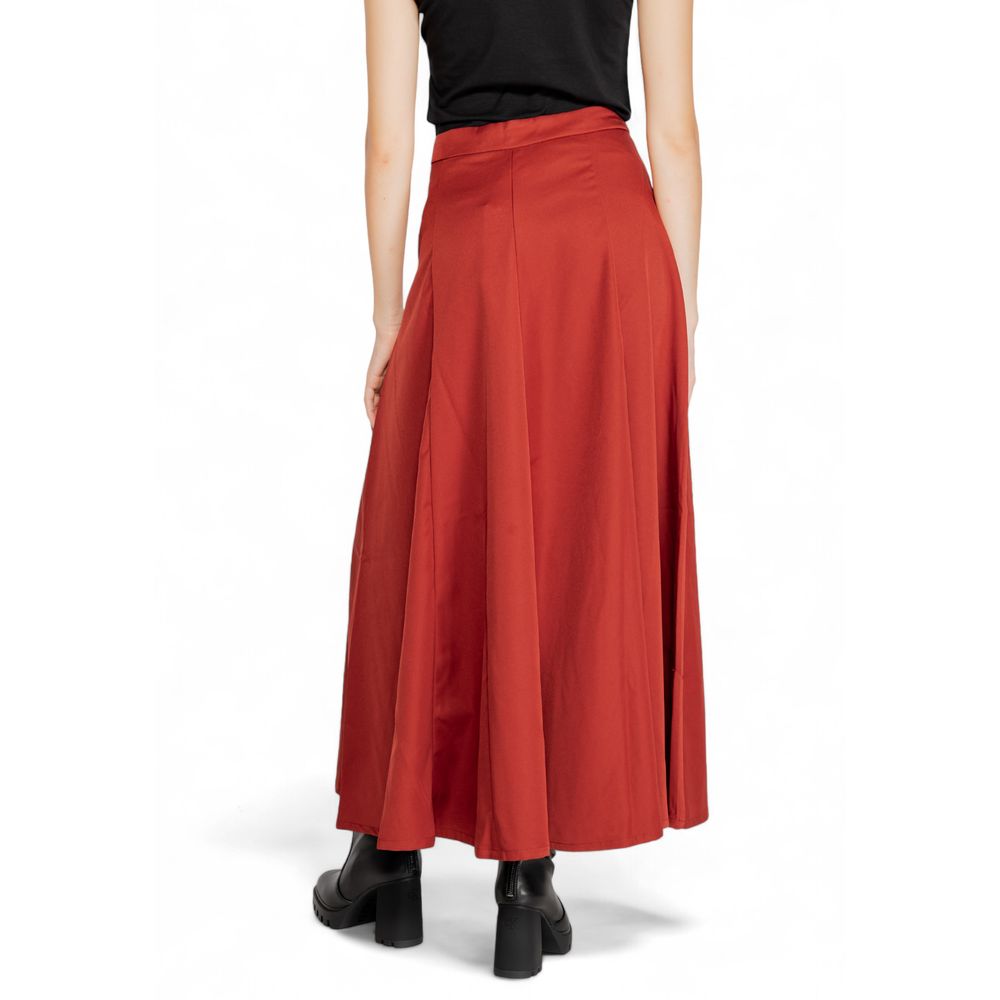 Vero Moda Langer Rock aus rotem Polyester