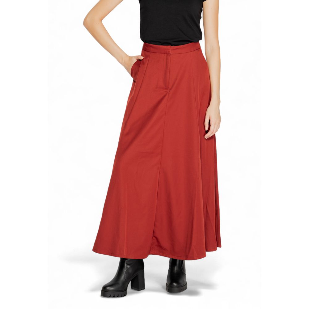 Vero Moda Langer Rock aus rotem Polyester