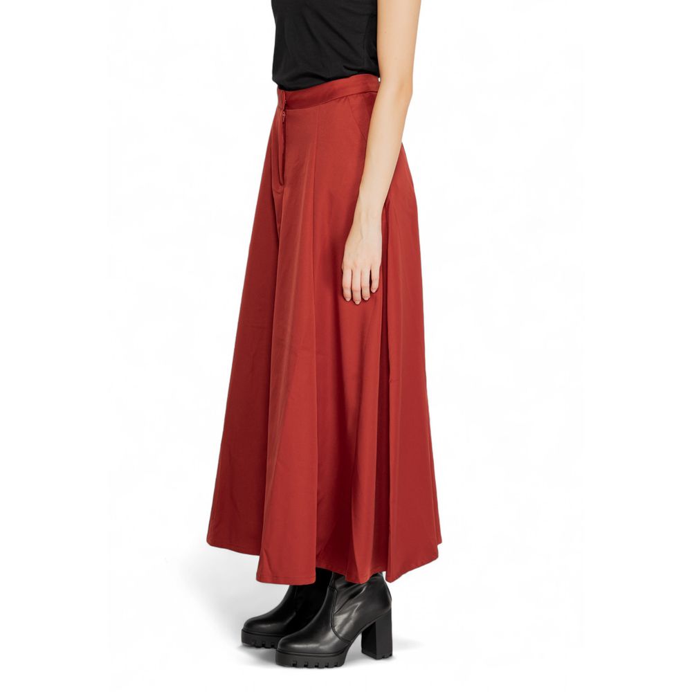 Vero Moda Langer Rock aus rotem Polyester