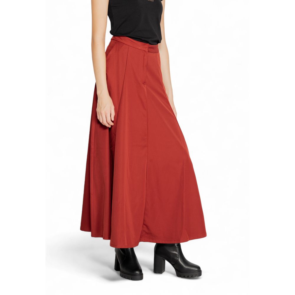 Vero Moda Langer Rock aus rotem Polyester