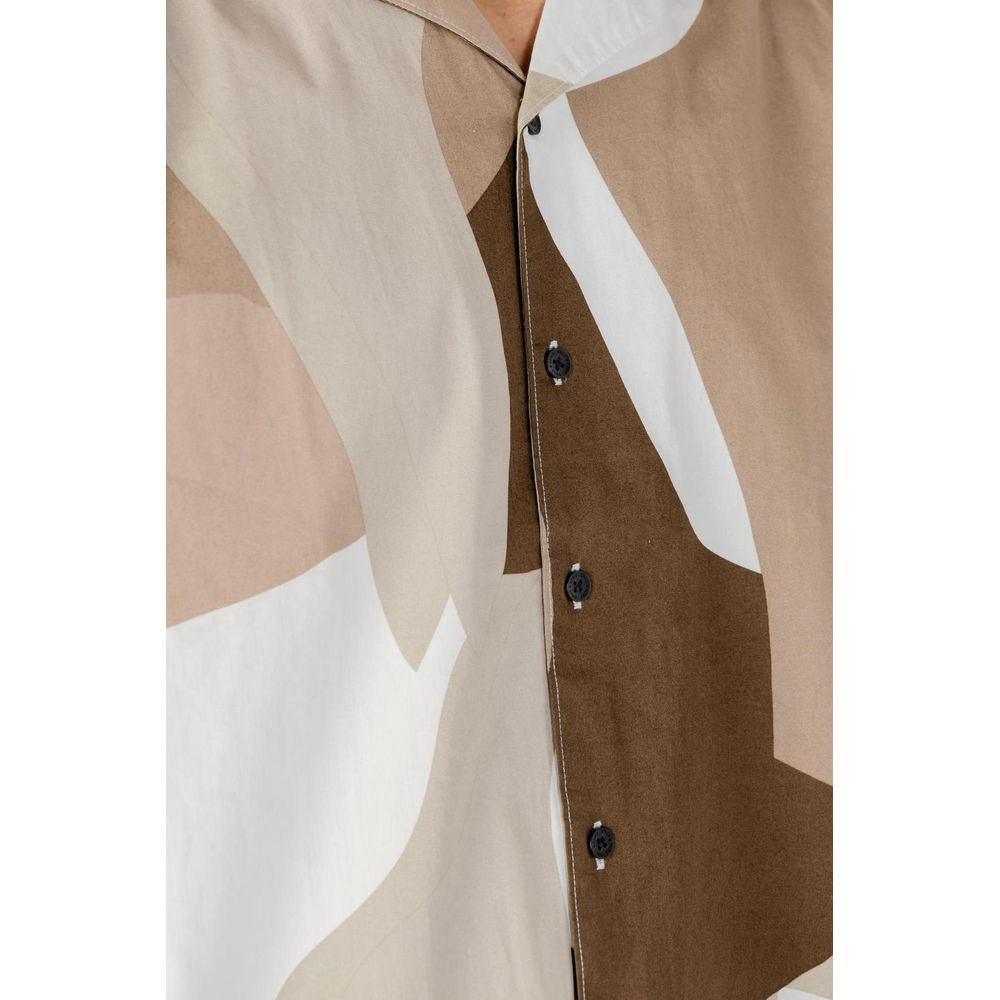 Only & Sons Braunes Kurzarmhemd aus Baumwolle