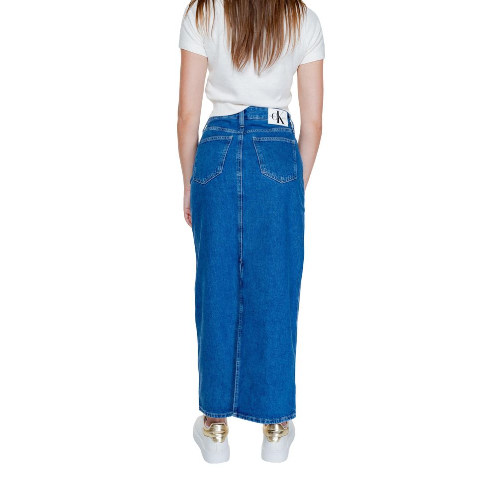 Calvin Klein Jeans Blauer Baumwoll-Maxirock