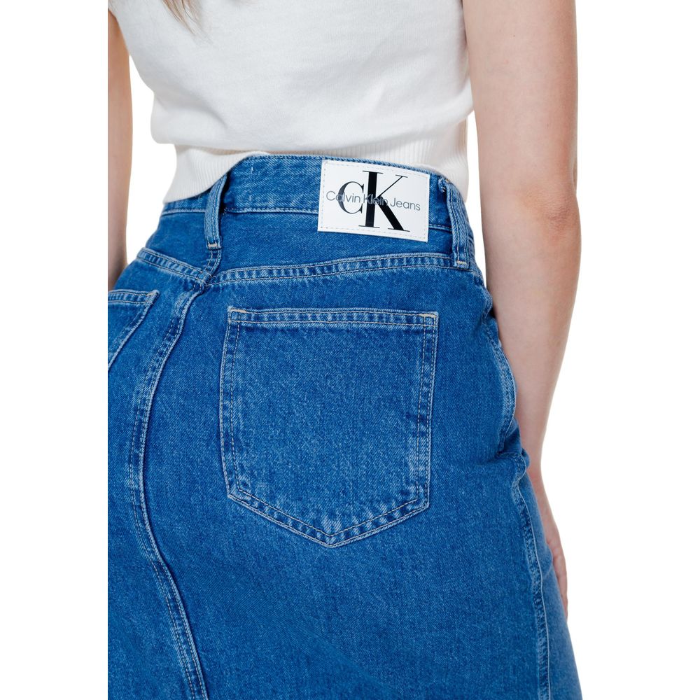 Calvin Klein Jeans Blauer Baumwoll-Maxirock
