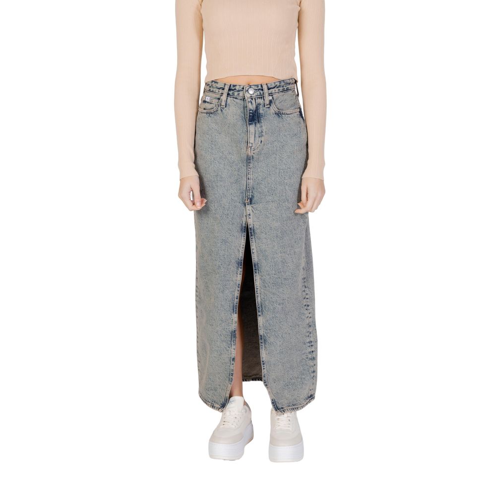Calvin Klein Jeans Blauer Baumwoll-Maxirock