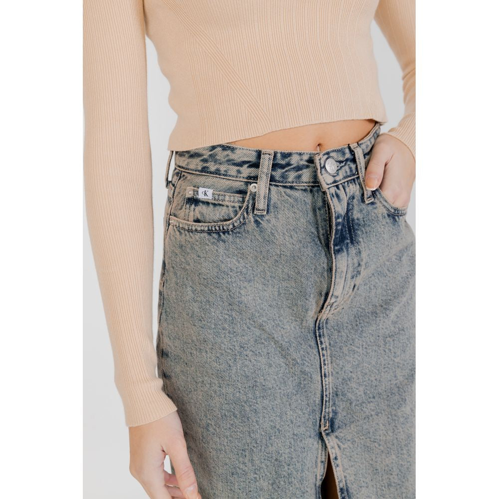 Calvin Klein Jeans Blauer Baumwoll-Maxirock