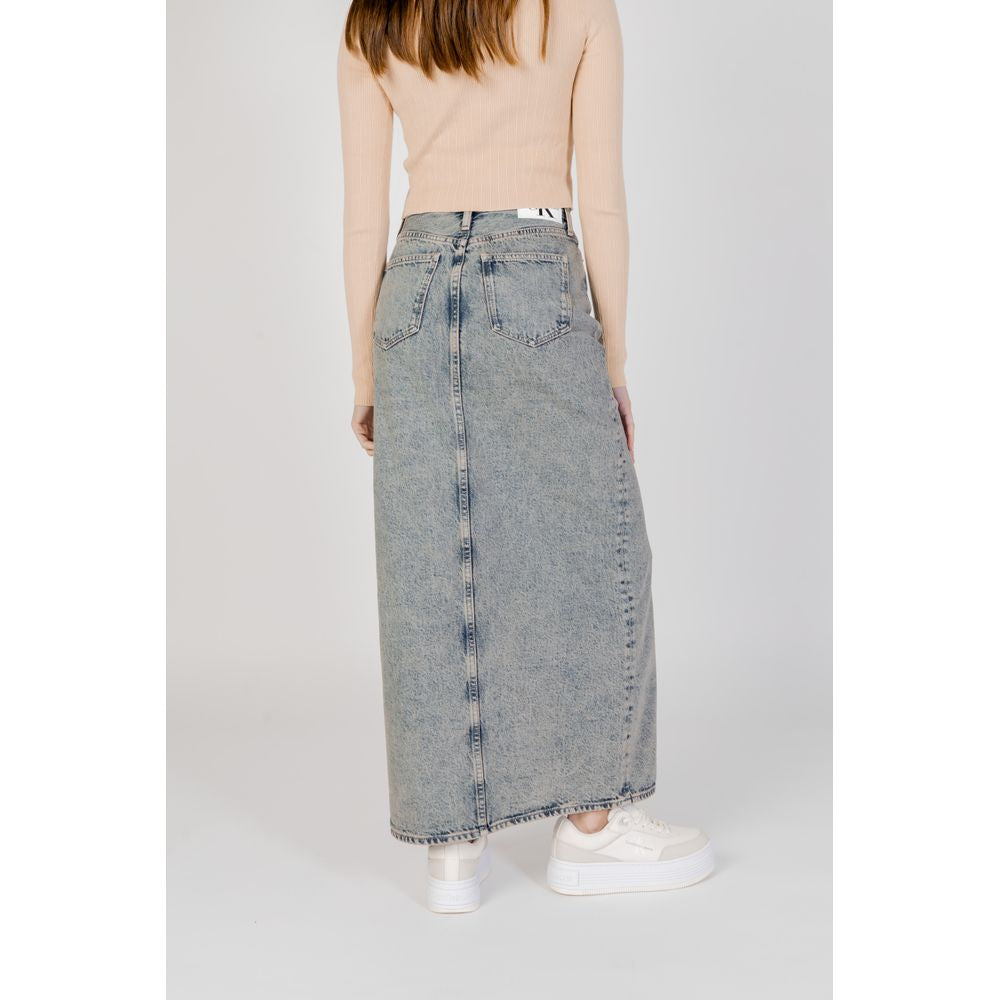 Calvin Klein Jeans Blauer Baumwoll-Maxirock