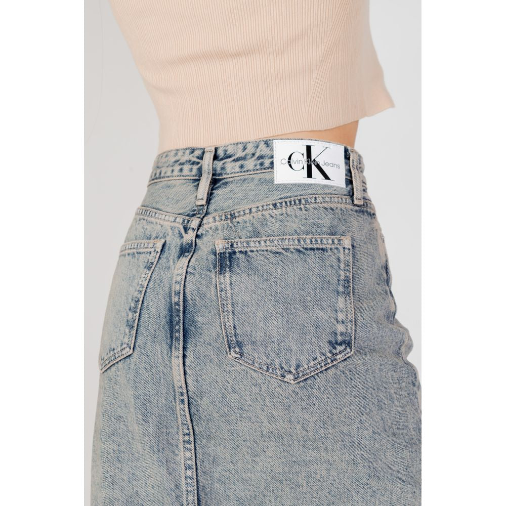 Calvin Klein Jeans Blauer Baumwoll-Maxirock