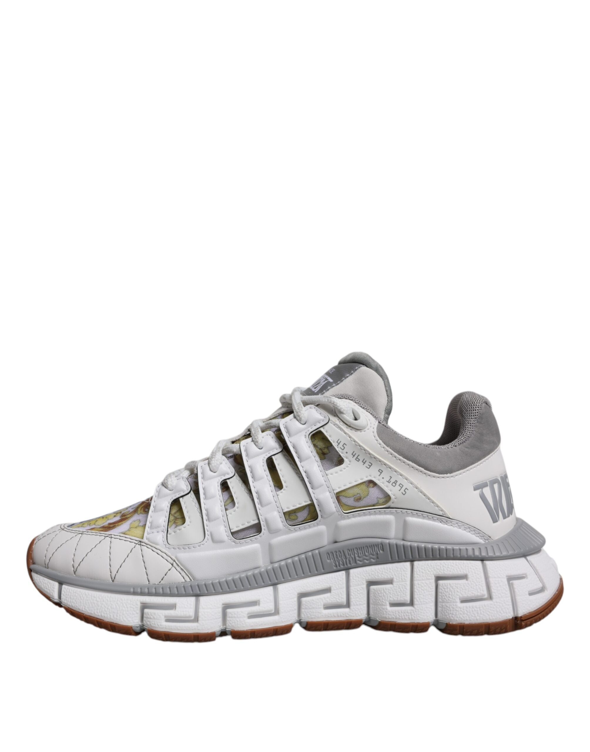 Versace Weiß Trigreca Barocco Druck Low Top Turnschuhe Schuhe