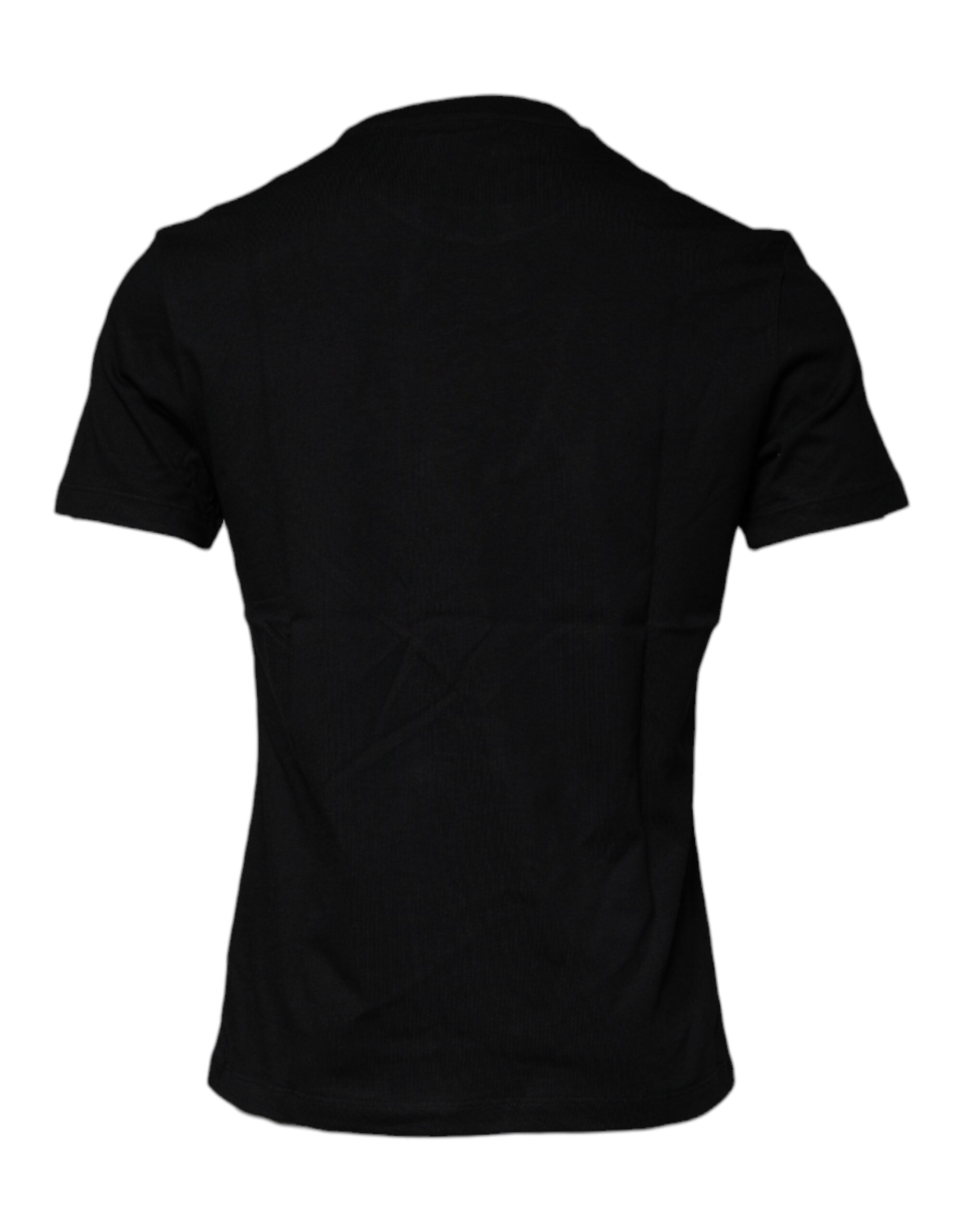 Versace Schwarzes T-Shirt mit Rundhalsausschnitt aus Baumwolle mit Medusa-Druck