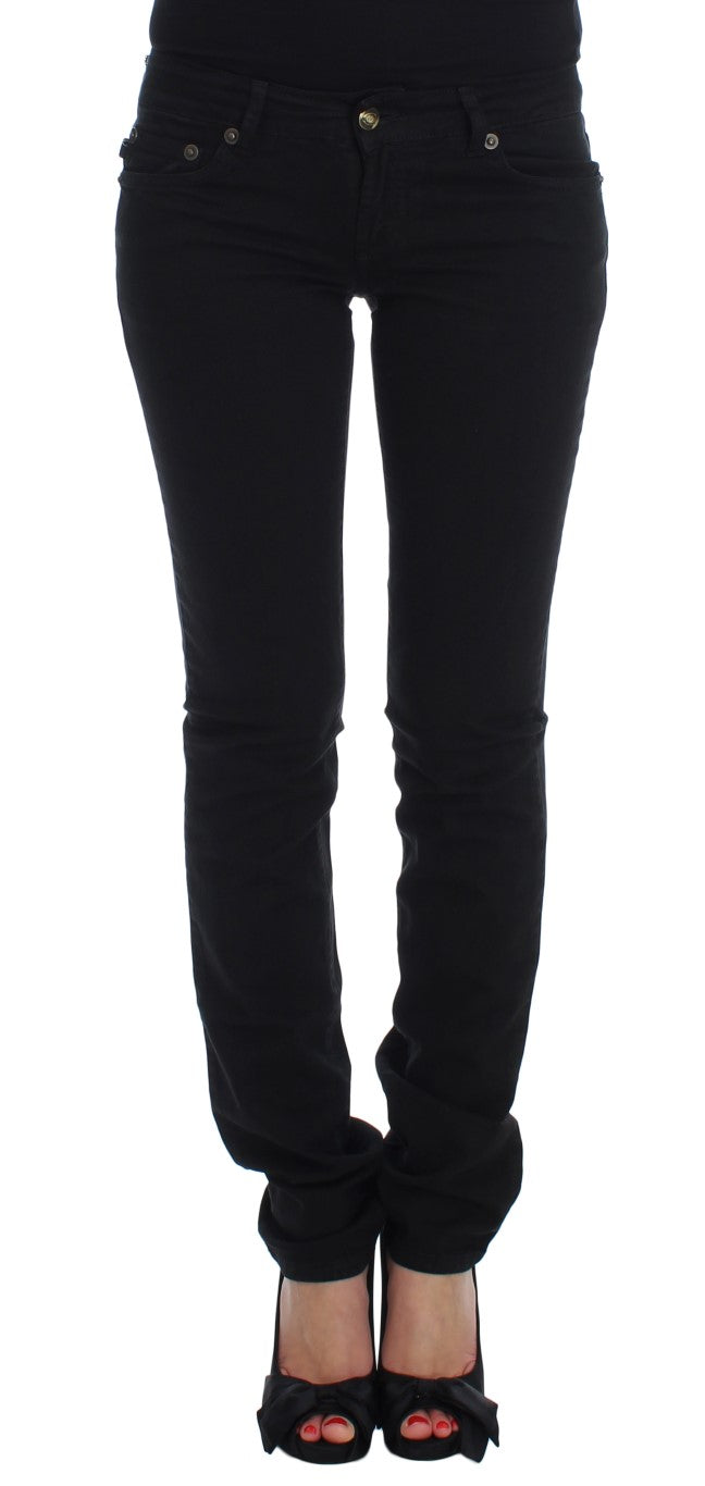Cavalli Schwarze Cotton Stretch Slim Skinny Fit Jeans