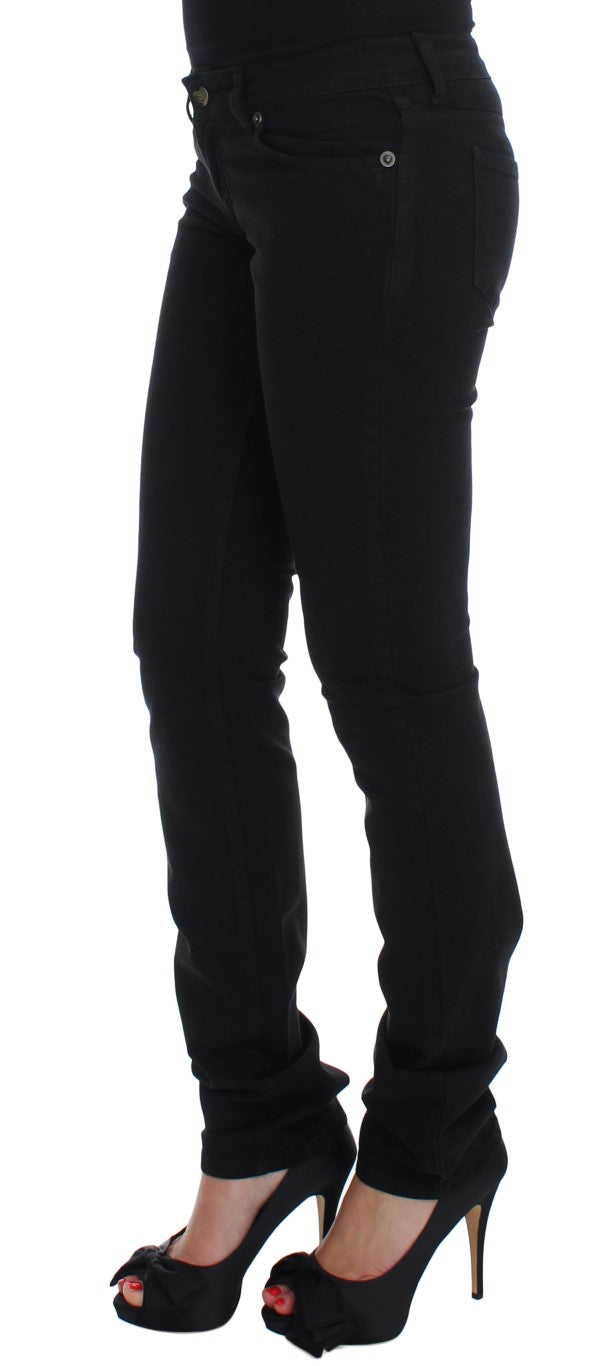 Cavalli Schwarze Cotton Stretch Slim Skinny Fit Jeans