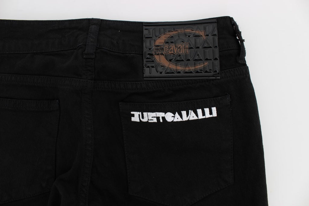 Cavalli Schwarze Cotton Stretch Slim Skinny Fit Jeans