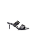 Alexander McQueen Schwarze Leder-Stiletto-Sandalen