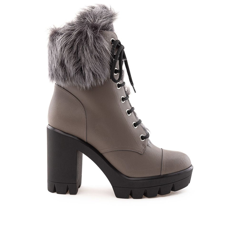Giuseppe Zanotti Beigefarbene Schnürstiefel aus Öko-Leder