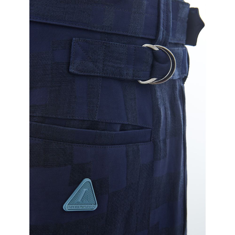 Emporio Armani Blaue Leinenhose