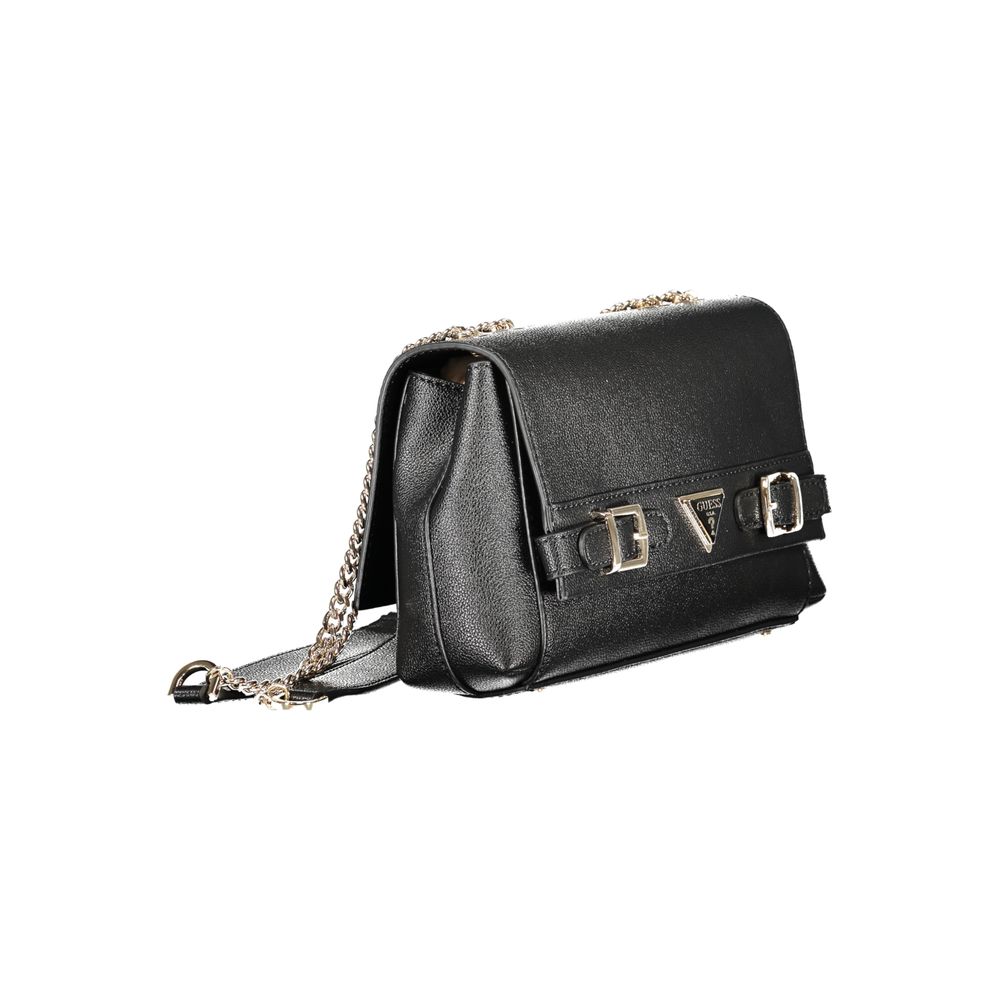 Guess Jeans Schwarze Damen-Handtasche aus Polyurethan