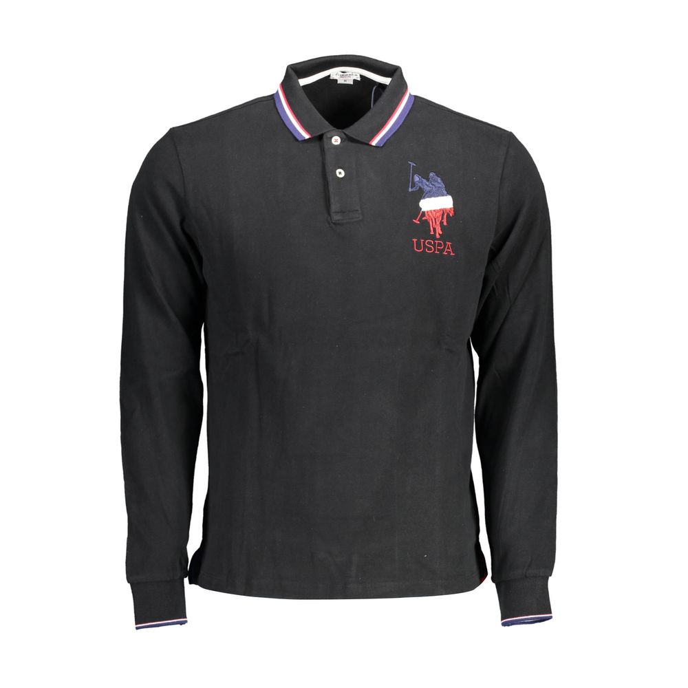 U.S. POLO ASSN. Schwarzes Herren-Poloshirt aus Baumwolle