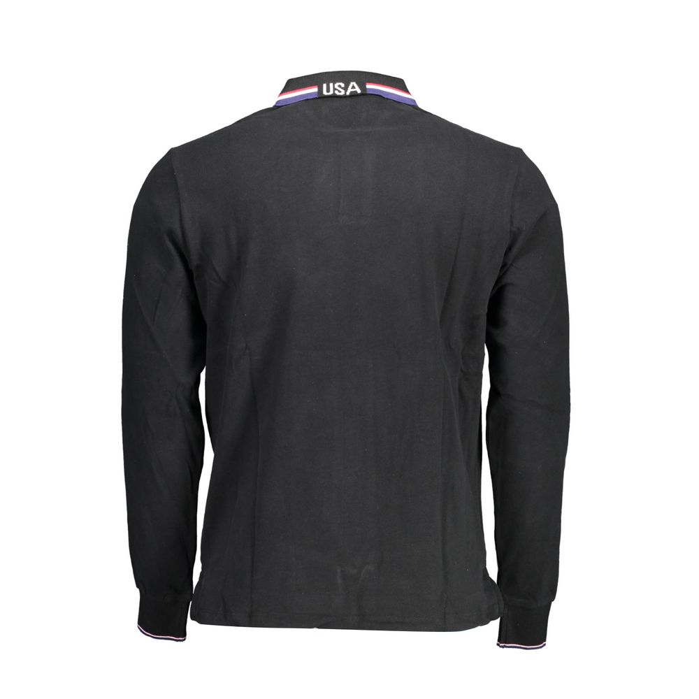 U.S. POLO ASSN. Schwarzes Herren-Poloshirt aus Baumwolle