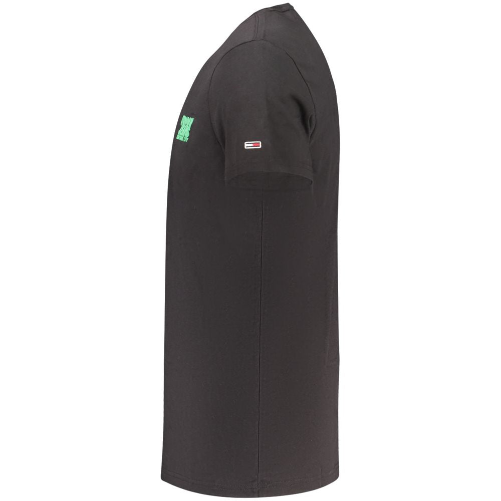 Tommy Hilfiger Schwarzes Baumwoll-T-Shirt für Herren