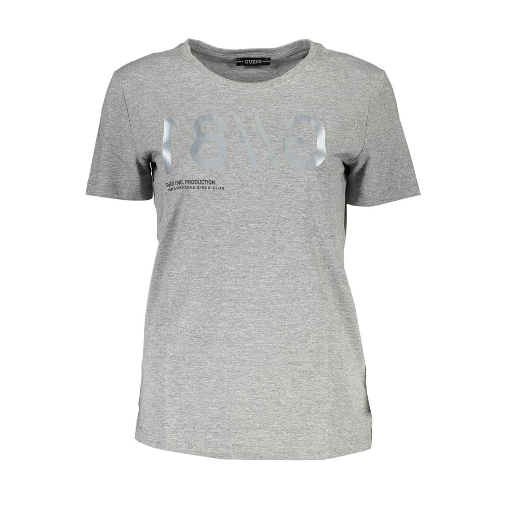 Guess Jeans Graues Baumwoll-T-Shirt