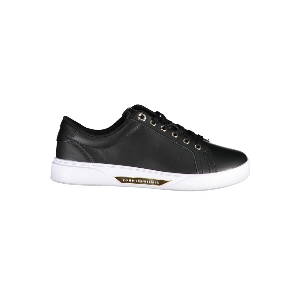 Tommy Hilfiger Schwarzer Sneaker aus echtem Leder