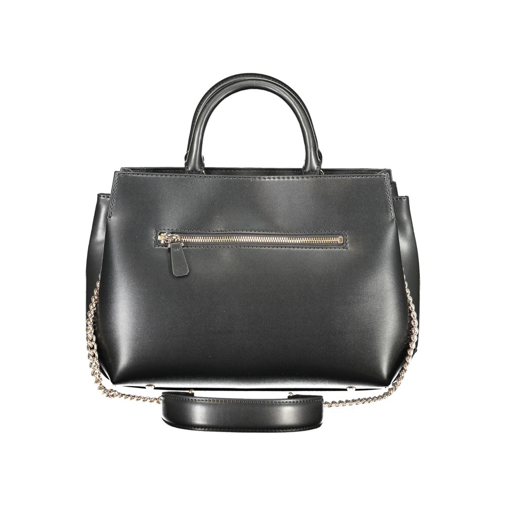 Guess Jeans Schwarze Damen-Handtasche aus Polyurethan