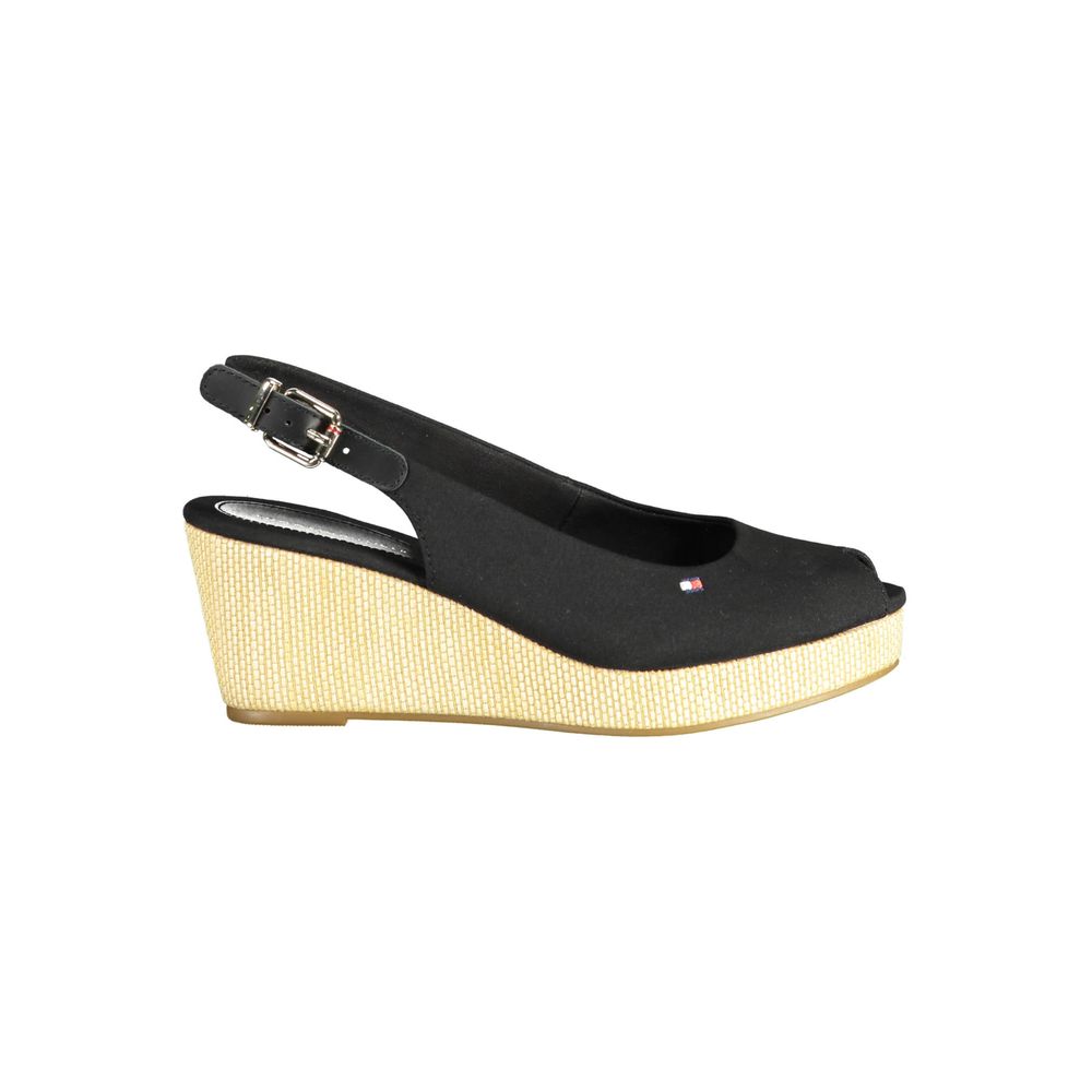 Tommy Hilfiger Schwarze Baumwollsandale