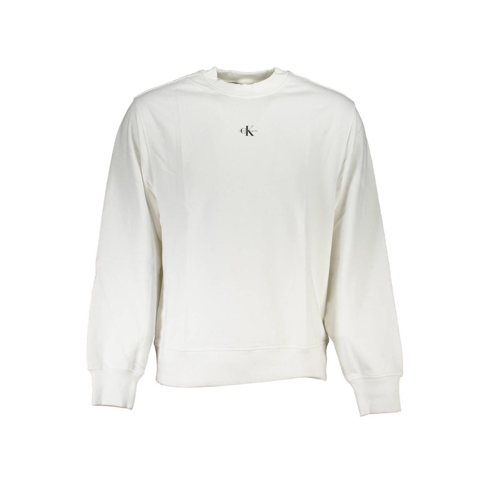 Calvin Klein Weißes Herren-Sweatshirt aus Baumwolle