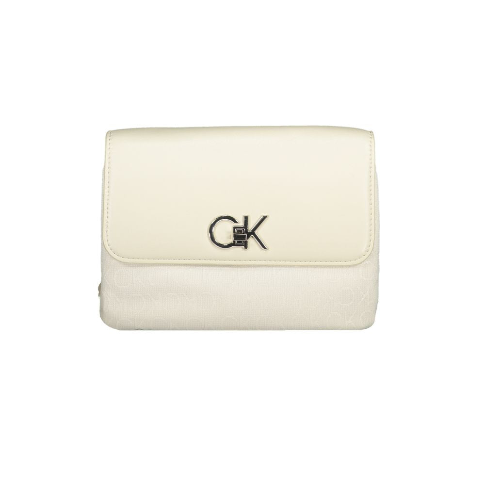 Calvin Klein Beigefarbene Polyester-Handtasche