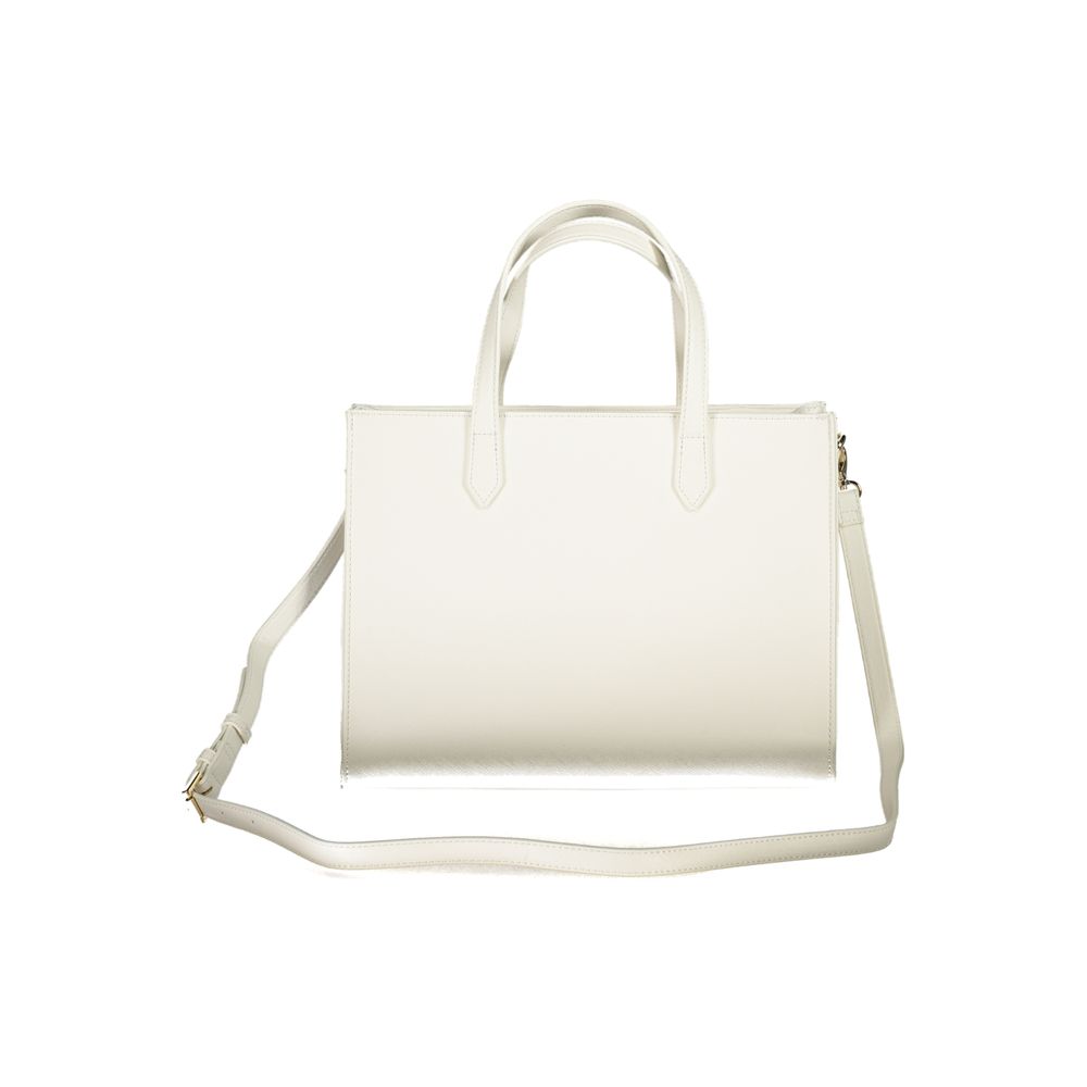 Mario Valentino Weiße Damen-Handtasche aus Polyurethan