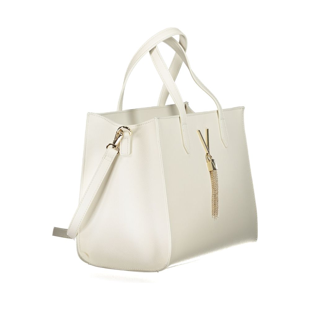 Mario Valentino Weiße Damen-Handtasche aus Polyurethan
