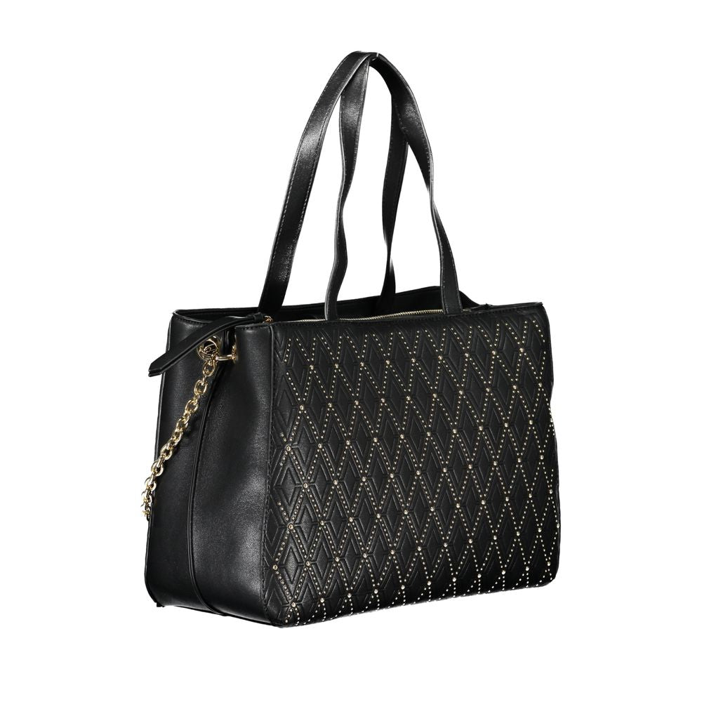 Mario Valentino Schwarze Damen-Handtasche aus Polyurethan