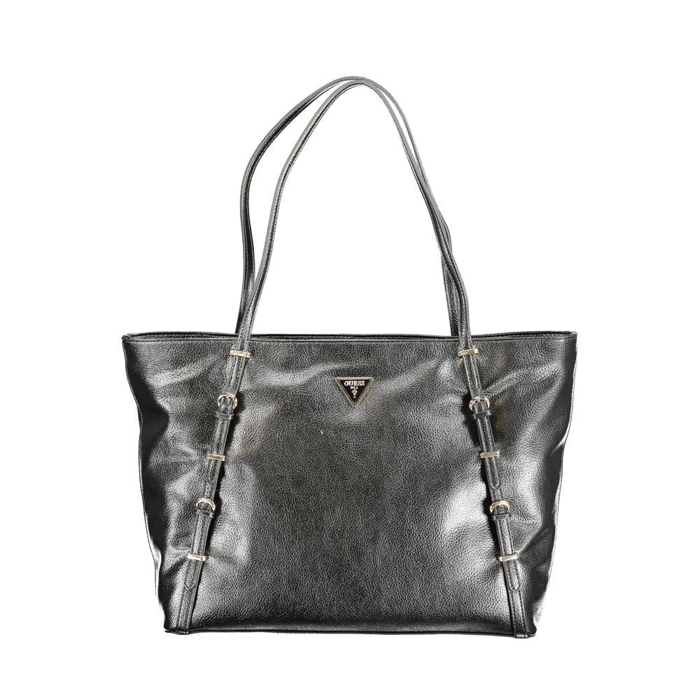 Guess Jeans Schwarze Damen-Handtasche aus Polyurethan