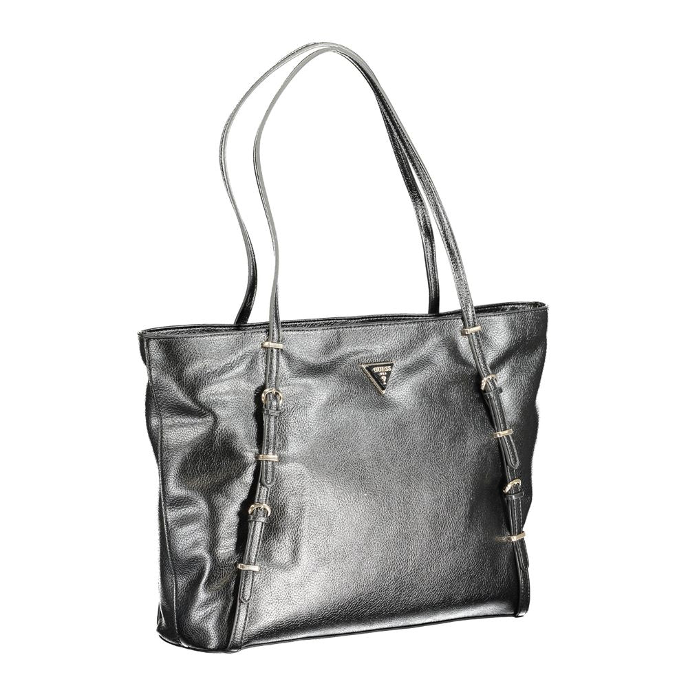 Guess Jeans Schwarze Damen-Handtasche aus Polyurethan