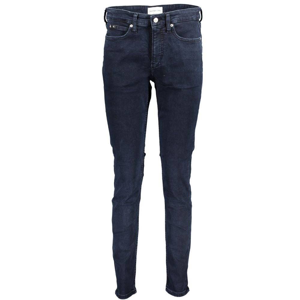 Calvin Klein Blaue Baumwoll-Röhrenjeans für Damen