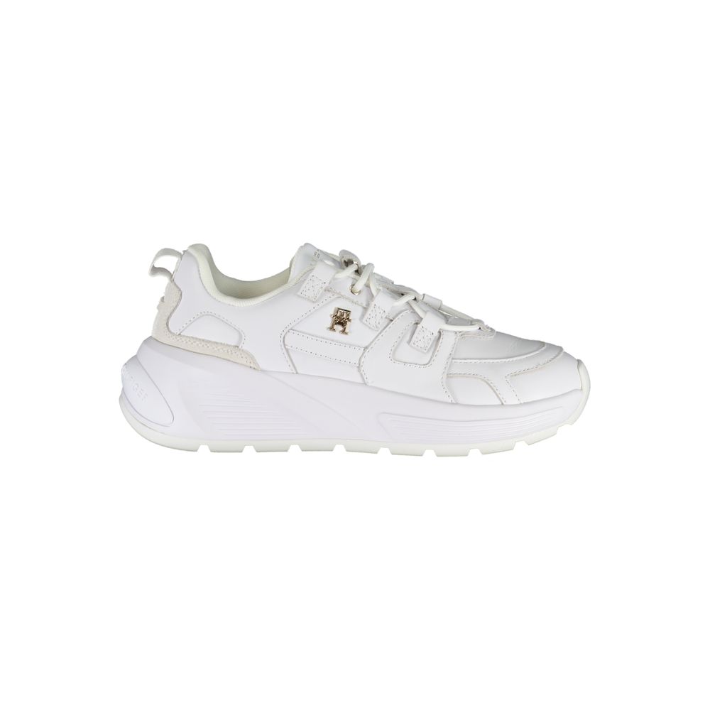 Tommy Hilfiger Weiße Low-Top-Sneaker aus Polyester