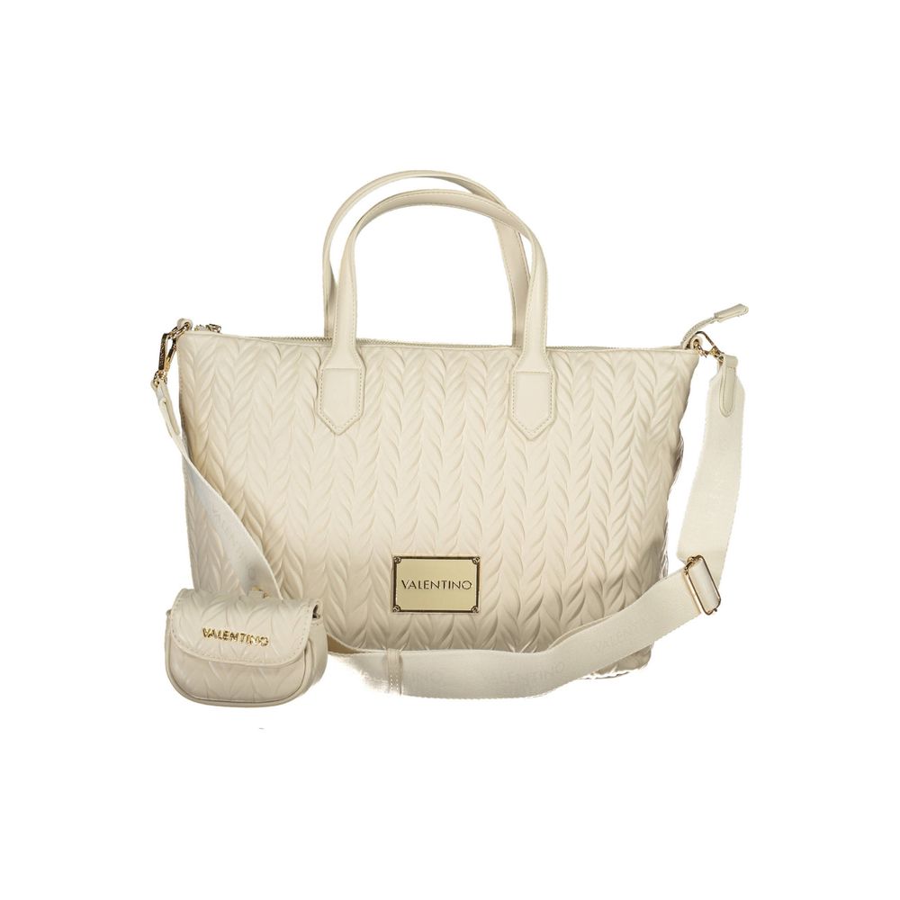 Mario Valentino Weiße Damen-Handtasche aus Polyurethan