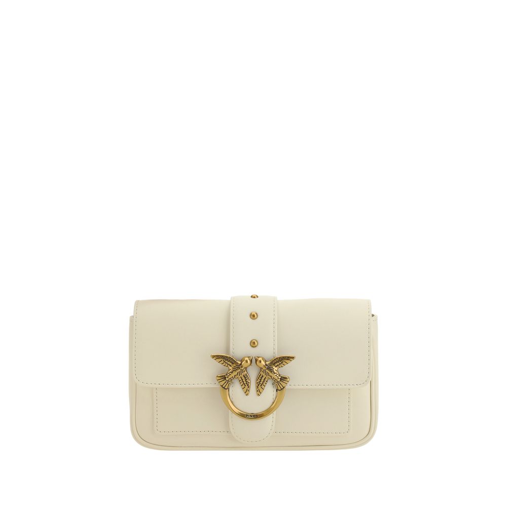 PINKO Weiße Bos Taurus Kalbsleder Schultertasche