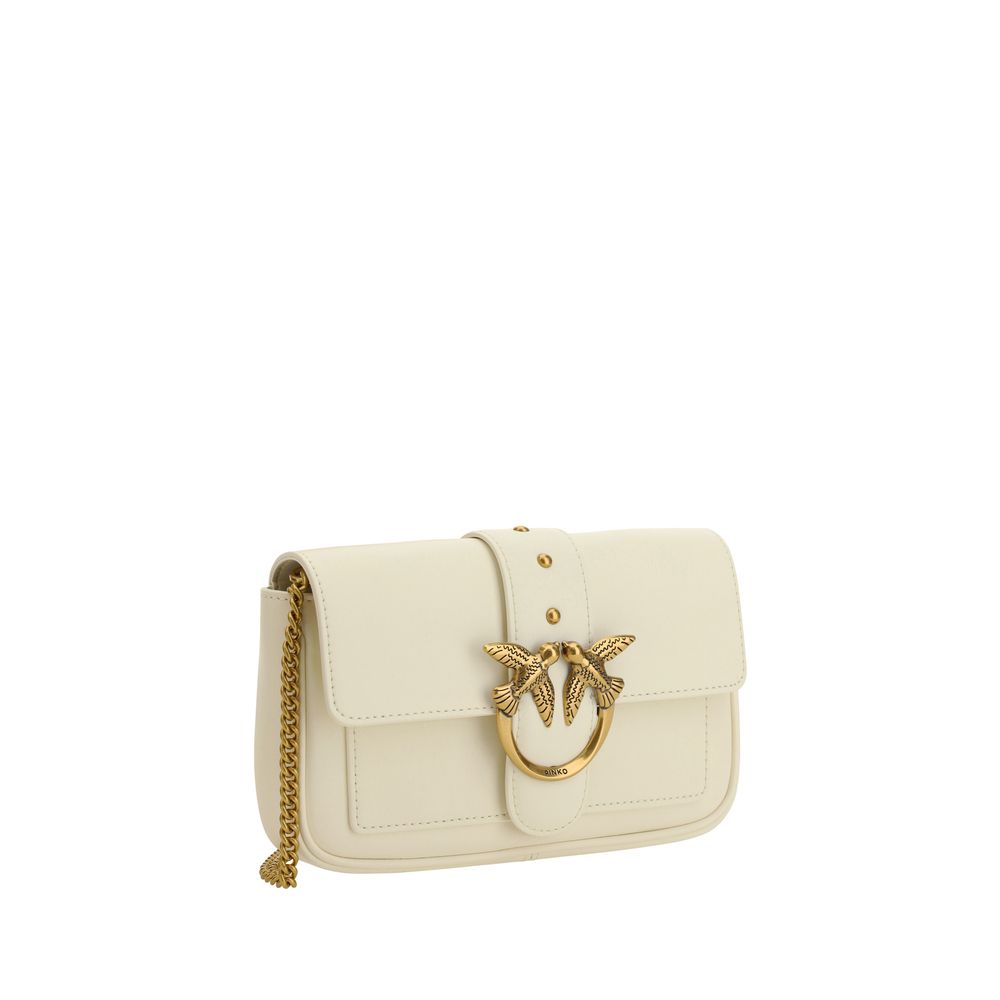 PINKO Weiße Bos Taurus Kalbsleder Schultertasche