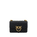PINKO Schwarze Bos Taurus Kalbsleder Schultertasche