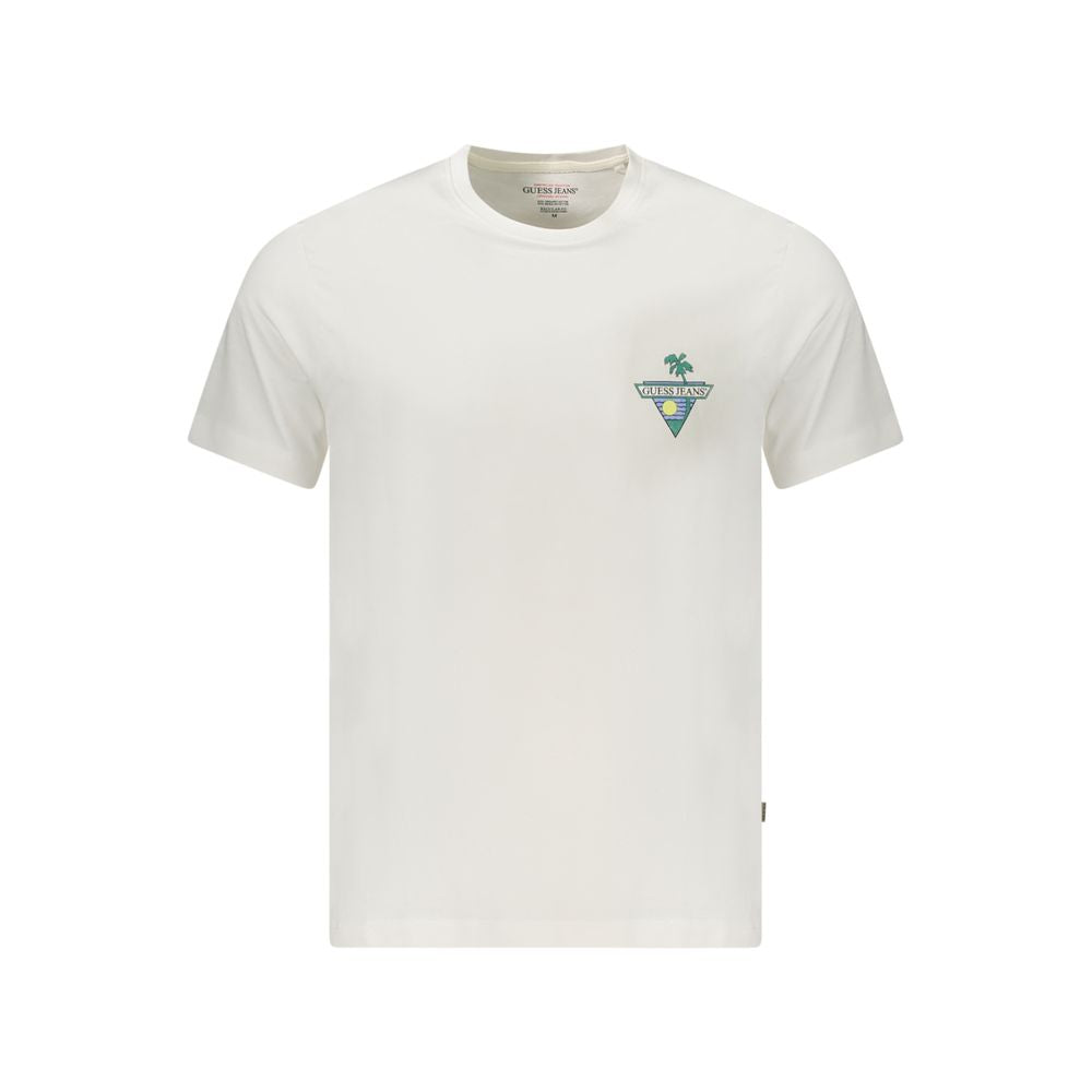 Guess Jeans Bianco Herren-T-Shirt aus Bio-Baumwolle