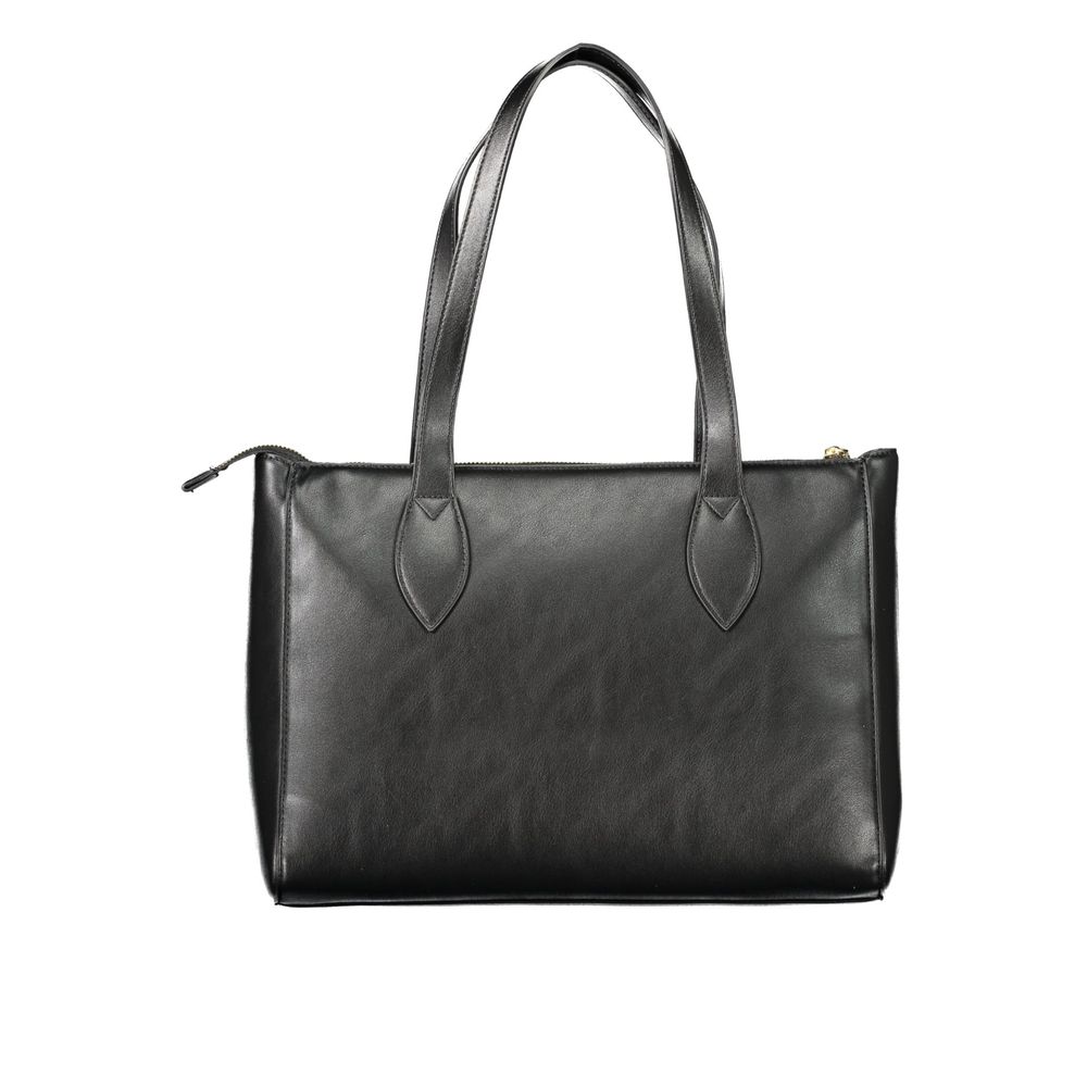 Mario Valentino Schwarze Damen-Handtasche aus Polyurethan