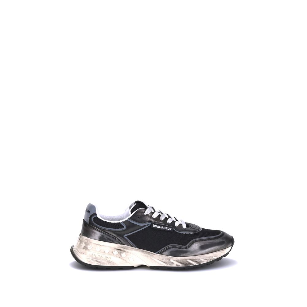Dsquared² Schwarze Bos Taurus Kalbsleder Sneaker
