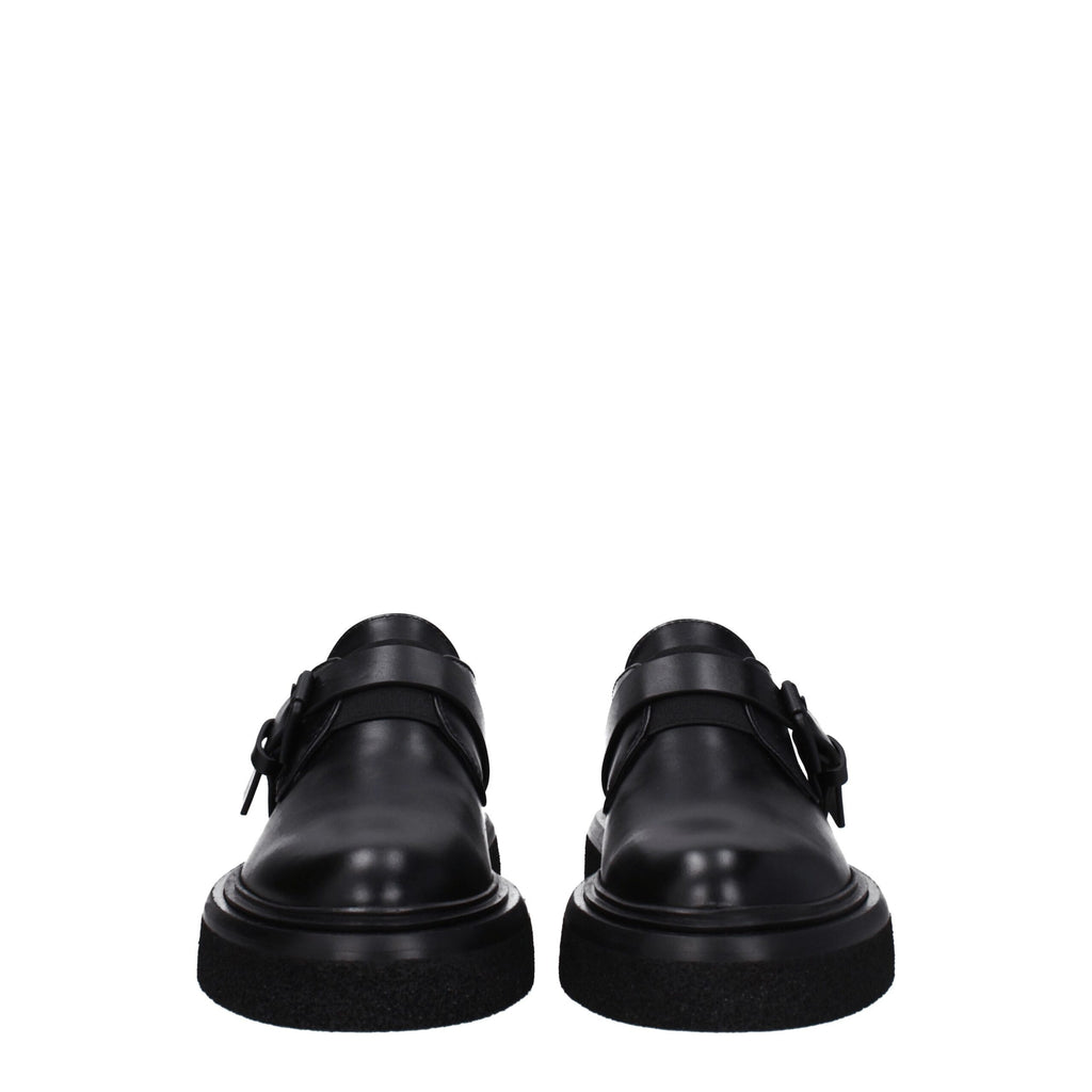 Max Mara Schwarze Oxford- und Derby-Schuhe aus Leder