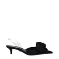 Versace Schwarze Satin-Flachsandalen