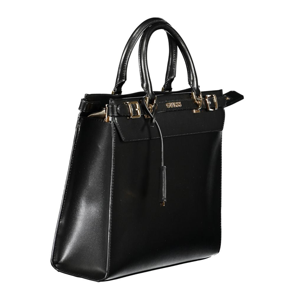 Guess Jeans Schwarze Damen-Handtasche aus Polyurethan